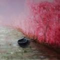 Barque aux arbres roses